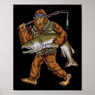 Poster King Saumon Pêche Truite Chasse Bigfoot Pêcheur