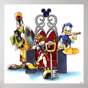 Poster Kingdom Hearts   Sora, Donald, & Goofy On Throne