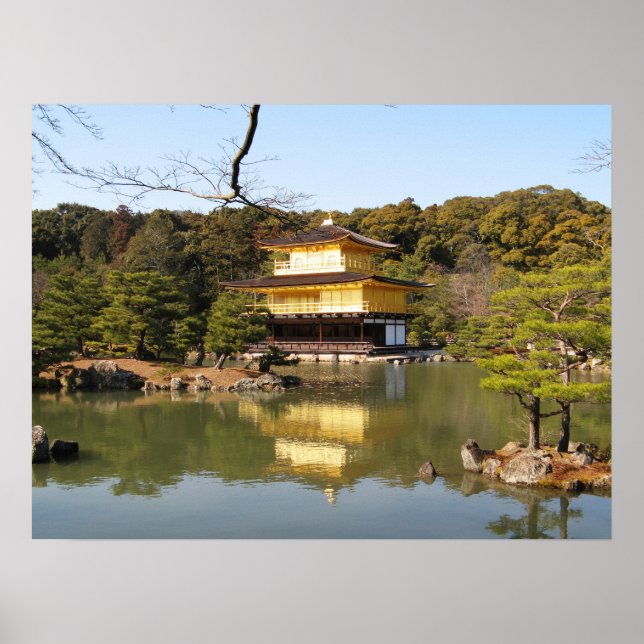 Poster Kinkaku-ji 金 閣 Temple 寺 du Pavillon d'Or (Devant)