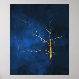 Poster Kintsugi Electric Blue or bleu kintsugi japan ma