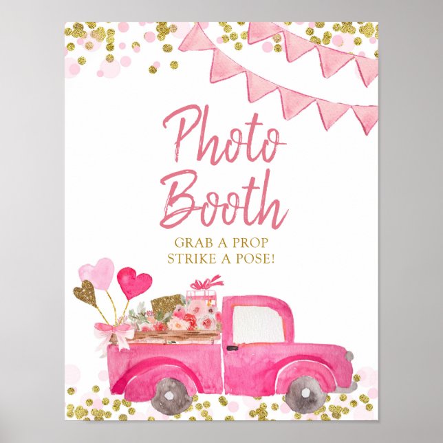 Poster Kiosque Photobooth Camion Saint-Valentin Chéri (Devant)