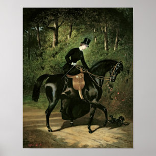 Poster Kipler du cavalier sur son Black Mare