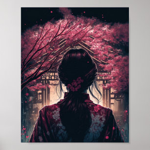 Poster Kira Fleurs de cerisiers