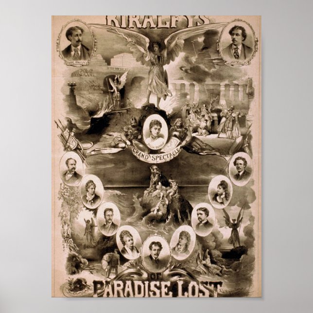 Poster Kiralfy, Théâtre rétro "Paradise Lost" (Devant)