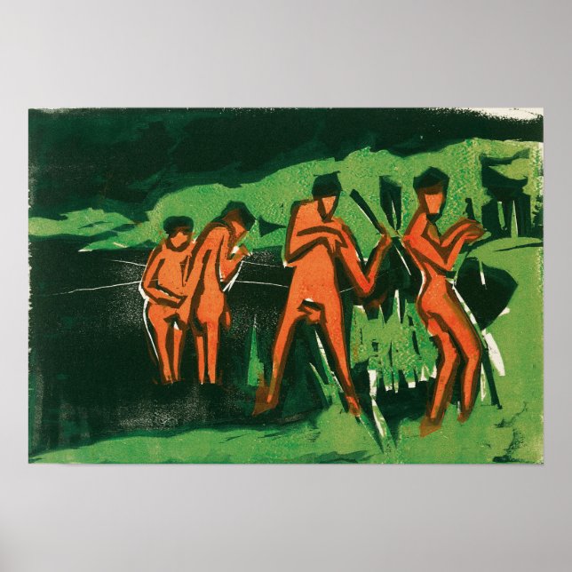 Poster Kirchner - Baigneurs (Devant)