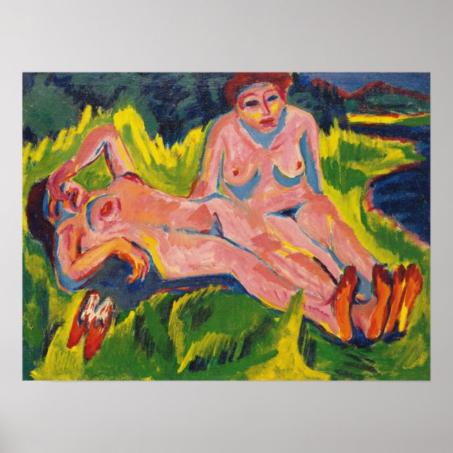 Poster Kirchner - Deux Chiffres Roses Au Lac (Devant)