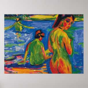 Poster Kirchner - Jeune fille au bain dans le lac 1909