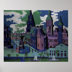 Poster Kirchner - Vue De Dresden Schlossplatz