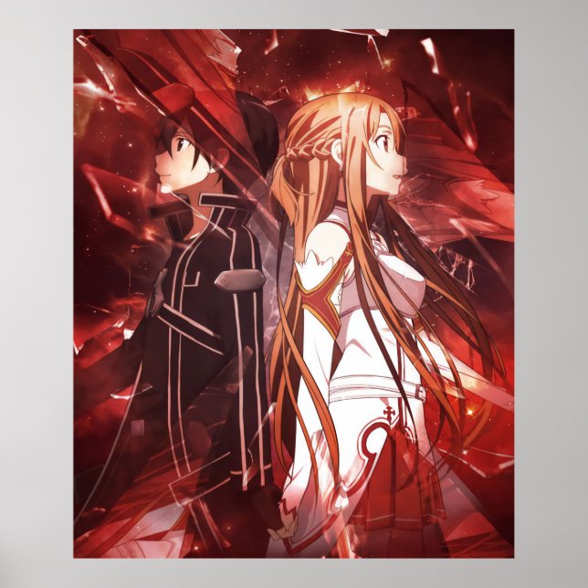 Poster Kirito Asuna - Art de l'épée en ligne (Devant)