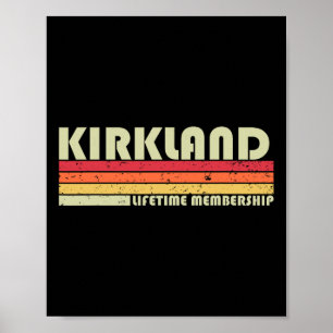 Poster Kirkland Nom de famille Funny Retro Vintage 90s An