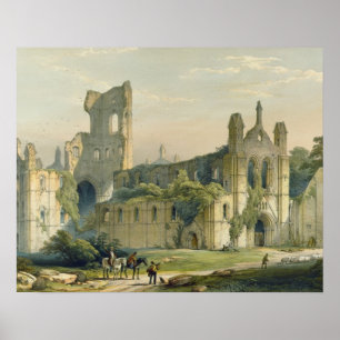 Poster Kirkstall Abbey from the North West, from 'The Mon