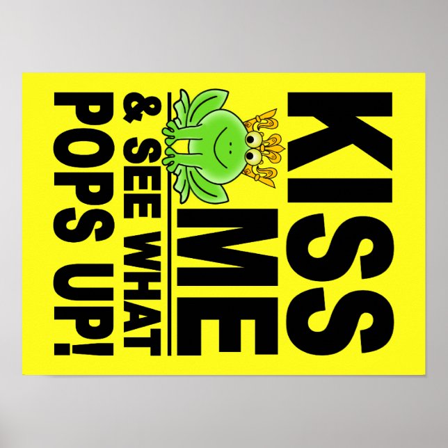 Poster KISS ME Frog, personnalisable (Devant)