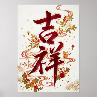 Poster Kissho: Calligraphy "Auspicious" Art260020204