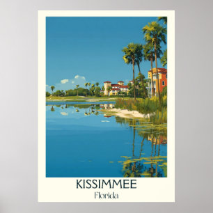 Poster Kissimmee Floride Vintage Lakefront Travel Art
