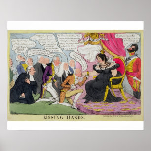 Poster Kissing Hands, publié en 1827 (litho couleur)