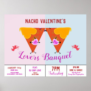 Poster Kissing Nacho Valentine's Event Ad
