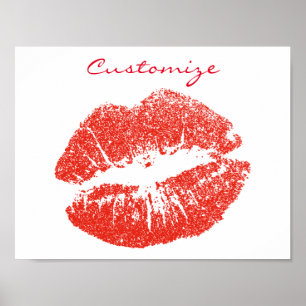 Poster Kissing Red lips