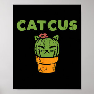 Poster Kit Cactus Mignon Plante Succulente Chat Femmes Fi