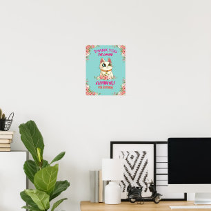 Poster Kit de fête d'anniversaire pour chaton, chat parfa