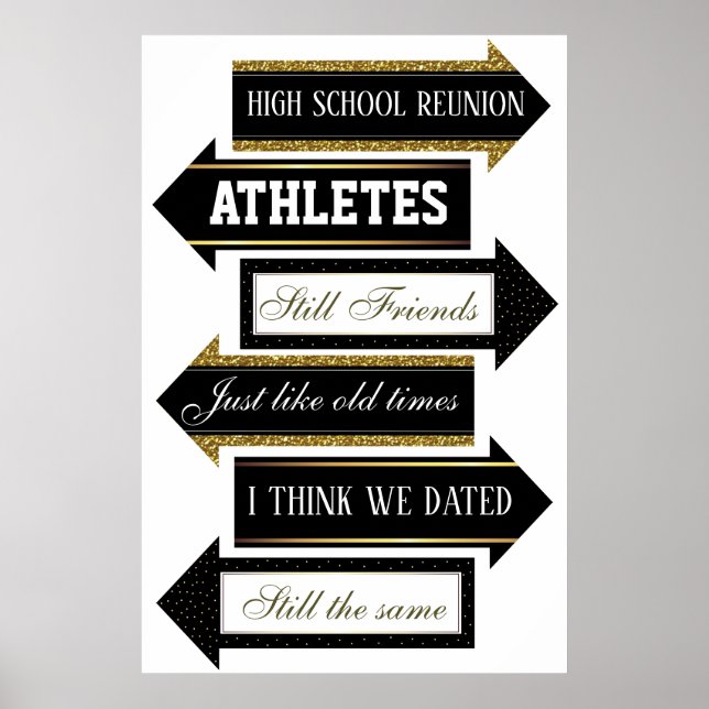 Poster Kit de flèches pour photobooth de réunion de lycée (Devant)