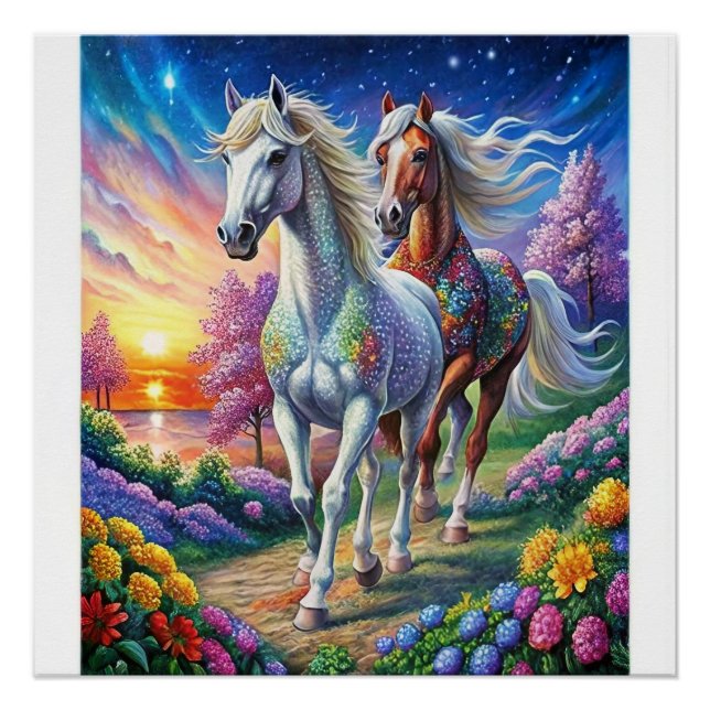 Poster Kit de peinture en diamant 5D Design de cheval do- (Devant)