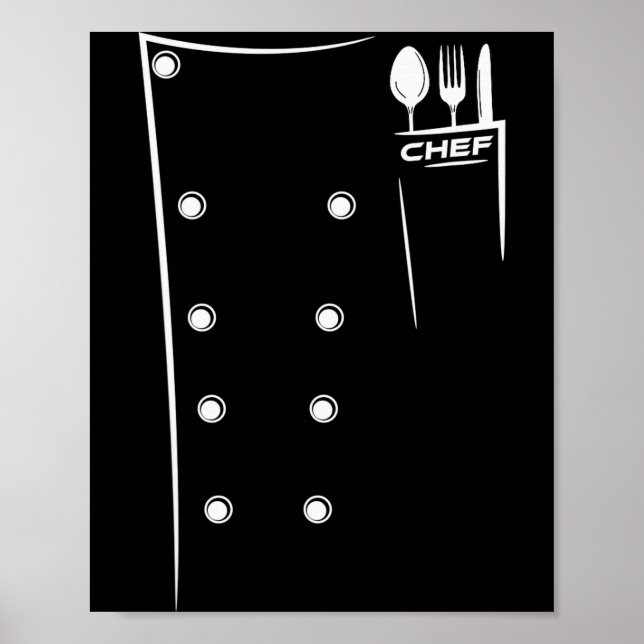 Poster Kitchen Utensils Design Chef Culinary Outfit  (Devant)