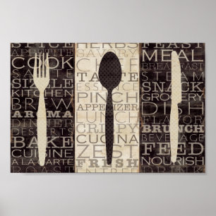 Poster Kitchen Words Trio