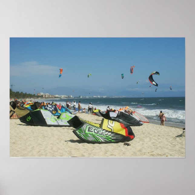 Poster Kiteboard sur Bucerias Beach Mexique (Devant)