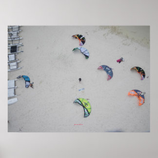 Poster Kites from high (kitesurf kiteboard kiteboarding)