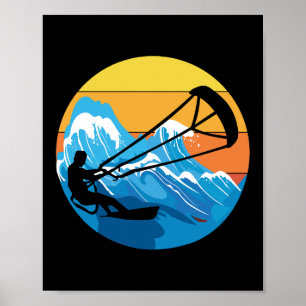 Poster Kitesurf Kitesurf Kiteboarding Retro Vintage