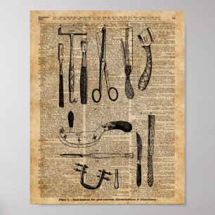 Poster Kits antiques d'autopsie, zombi Apoalypse, art