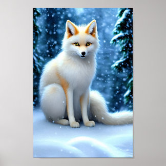 Poster kitsune fox belle art