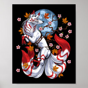 Poster Kitsune renard japonais