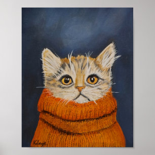Poster Kitten In A Sweater - Beaux-Arts Imprimer pour Amo