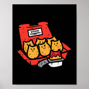 Poster Kitten Nuggets Cute Restauration Rapide Nourriture