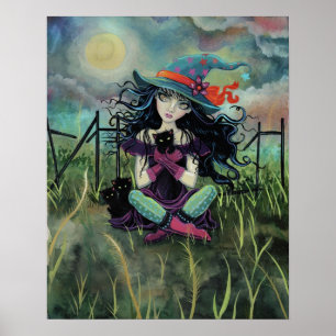 Poster Kitten Witch Art Imaginaire Par Molly Harrison