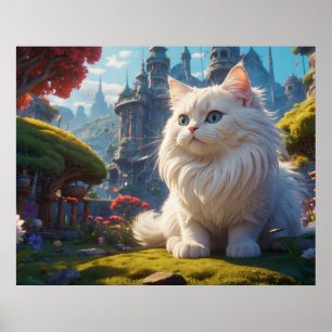 Poster *~* Kitty Chat 5:4 Kitten Blanc Imaginaire long ch