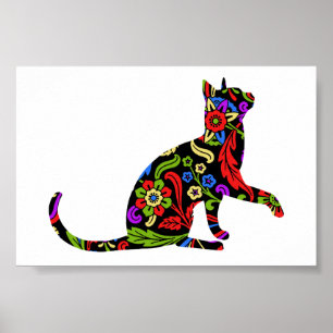Poster Kitty coloré 2