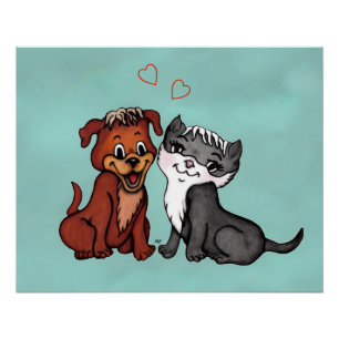 Poster Kitty et Puppy