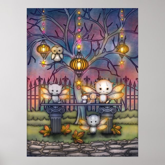 Poster Kitty Fairies sur la nuit d'automne (Devant)