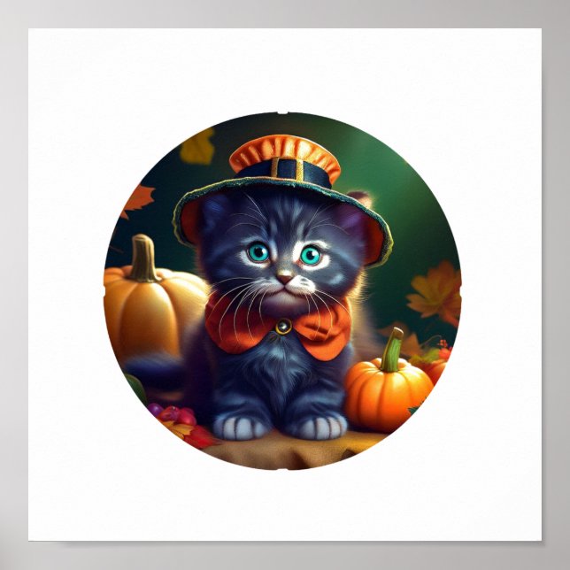 Poster Kitty fête Thanksgiving (Devant)