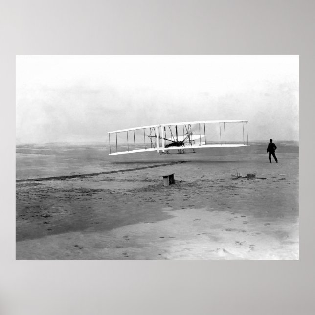 Poster Kitty Hawk, NC Wright Brothers Première En Vol (Devant)