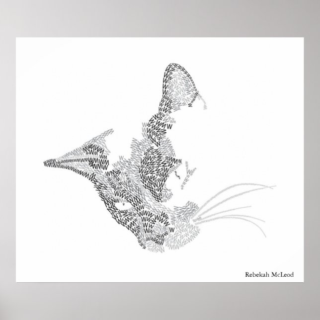 Poster Kitty typographique (Devant)