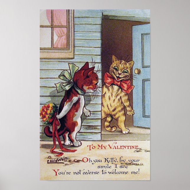 Poster Kitty Valentine, Louis Wain (Devant)