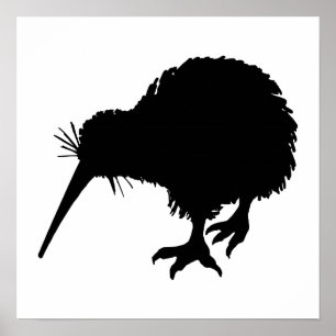 Poster Kiwi Bird Silhouette