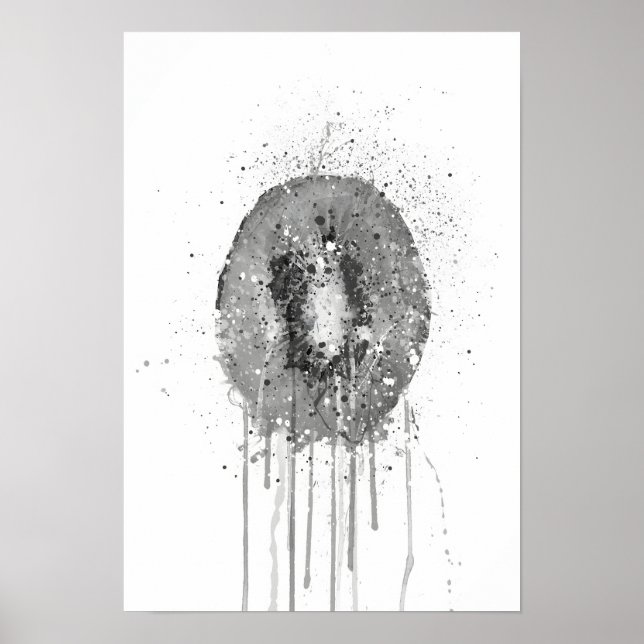 Poster Kiwi Fruit Grey (Devant)