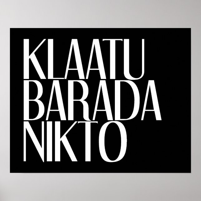 POSTER KLAATU BARADA NIKTO (Devant)