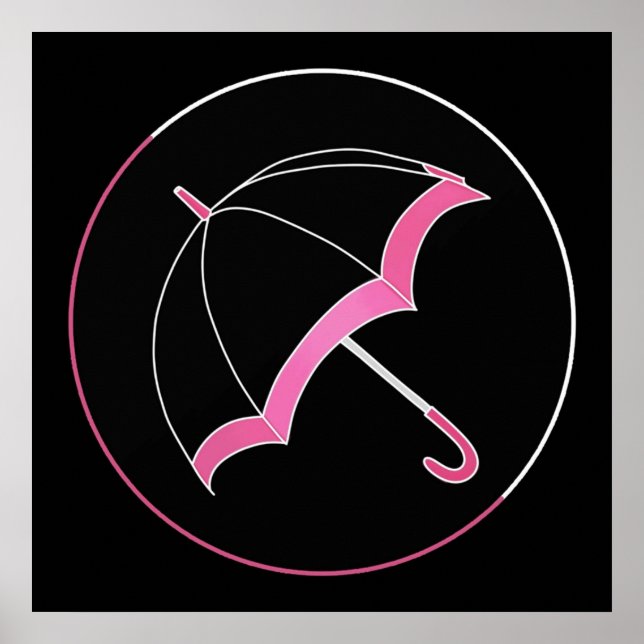 Poster Klaus Hargreeves Parapluie rose Noir (Devant)