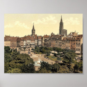 Poster Kleber Place, Strassburg, Alsace Lorraine, Germany