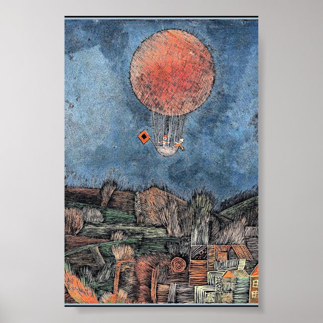 Poster Klee - Der Luftballon, oeuvre d'art abstraite (Devant)